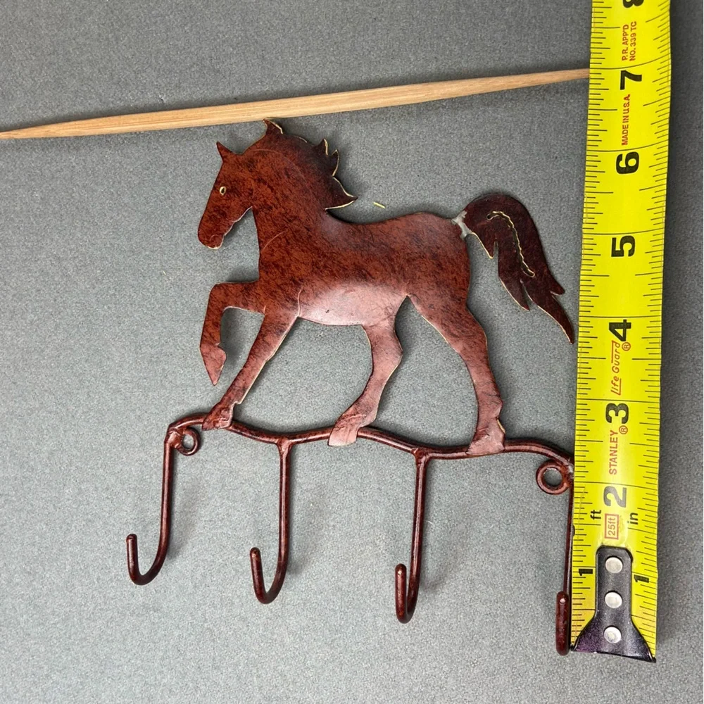 Horse Themed Metal Wall Hook Rack Keys Medals Clothes